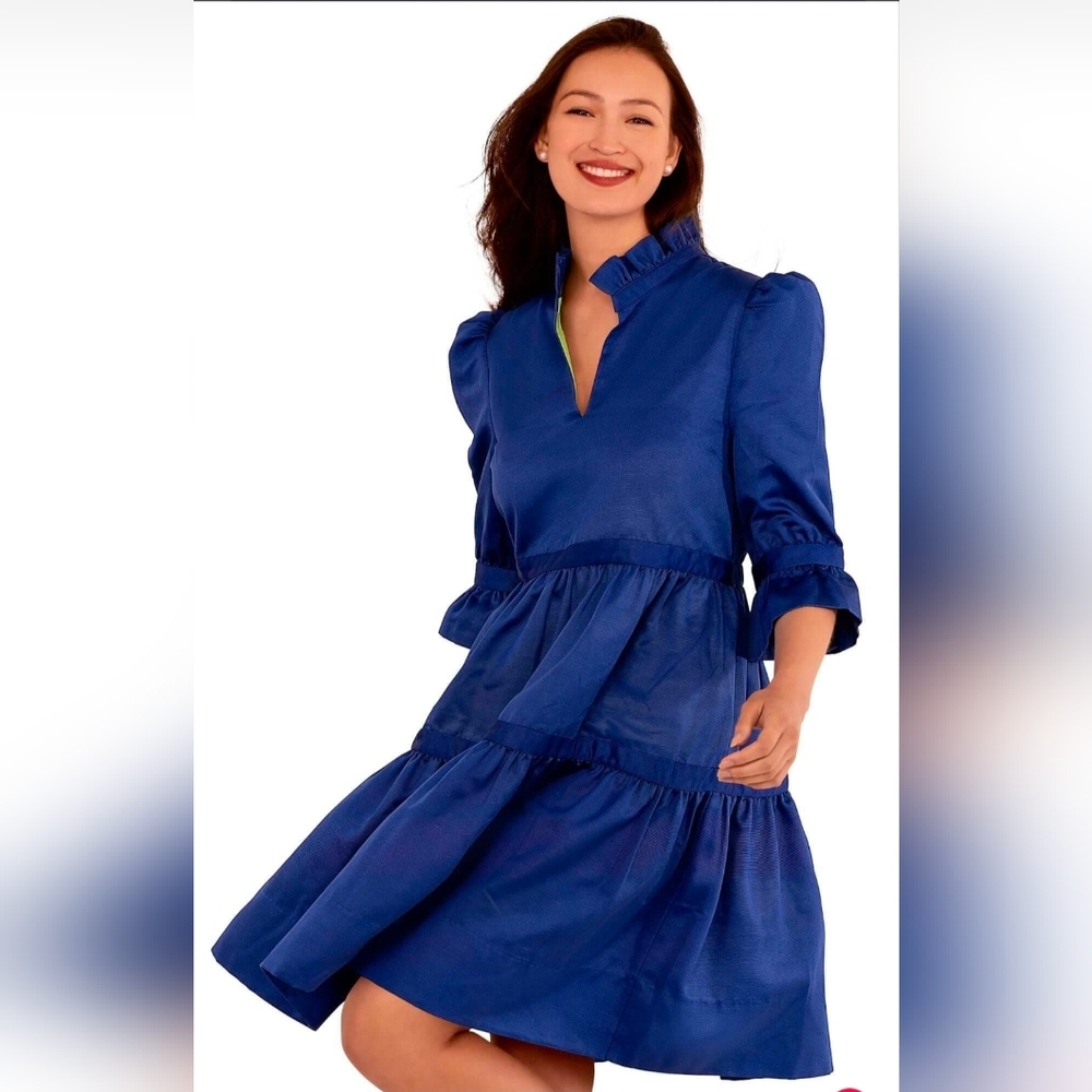 NWT Gretchen Scott Blue 3/4 Sleeve Dress XL